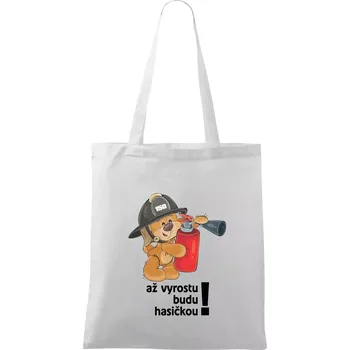 Až vyrostu budu hasičkou - Taška bavlněná - 42 x 38 cm ( Bílá )