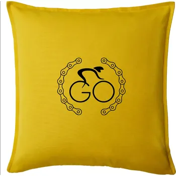 Polštář Logo cyklisty a řetěz - Polštář 50x50 - 50x50 - Pouze potah ( Žlutá )