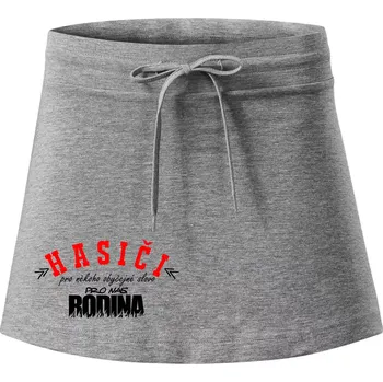 Dámská sukně Hasiči, pro někoho obyčejné slovo, pro nás rodina - Sportovní sukně - two in one - L ( Tmavě šedý melír )