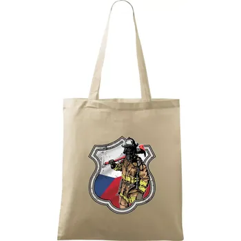 Hasič erb - Česká vlajka - Taška bavlněná - 42 x 38 cm ( Naturální )