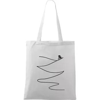 Nákupní taška Cyklo sjezd z kopce - Taška bavlněná - 42 x 38 cm ( Bílá )