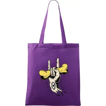 Rocková ruka kost a oko - Taška bavlněná - 42 x 38 cm ( Fialová )