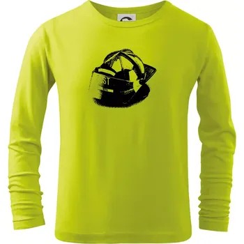Dětská móda Hasičská helma Americká - Triko dětské Long Sleeve - 134 cm/8 let ( Limetková )