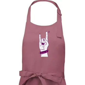 Kuchyňská zástěra Rocková ruka dámská - Pánská zástěra na vaření - Univerzální velikost ( Starorůžová )