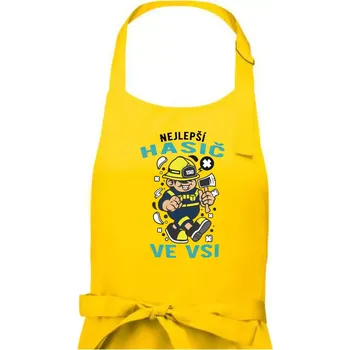 Kuchyňská zástěra Nejlepší hasič ve vsi - Dámská zástěra na vaření - Univerzální velikost ( Žlutá )