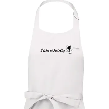 Kuchyňská zástěra S tebou mě baví sklep - Pánská zástěra na vaření - Univerzální velikost ( Bílá )