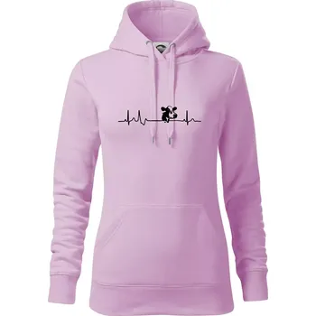 Dámská mikina Kráva EKG - Mikina dámská Cape s kapucí - S ( Orchid )