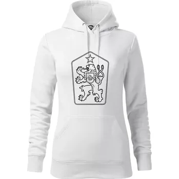 Dámská mikina ČSSR znak - Mikina dámská Cape s kapucí - XS ( Bílá )