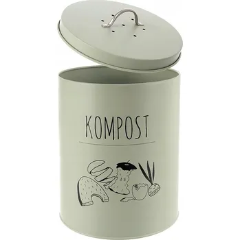 Odpadkový koš Kuchyňský kompostér malý odpadkový koš s uhlíkovým filtrem, kovový, 8 l