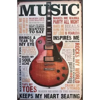 Obraz Plechová cedule Music