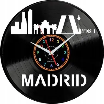 Hodiny MADRID NÁSTĚNNÉ HODINY DEKORATIVNÍ MODERNÍ VINYLOVÁ DESKA VINYL JAKO DÁREK