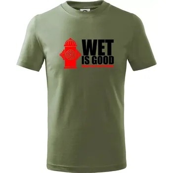 Chlapecké oblečení Wet is good - Tričko dětské bavlněné - 158 cm/12 let ( Khaki )