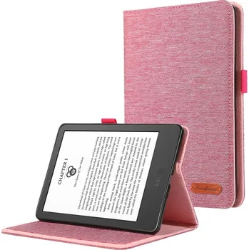 Pouzdro na tablet VSECHNONAMOBIL 95986 FABRIC Zaklápěcí kryt pro Amazon Kindle Paperwhite 5 2021 růžový