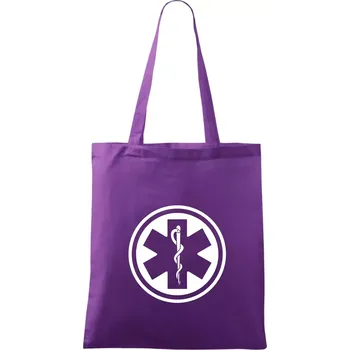 Rescue logo samostatné kulaté - Taška bavlněná - 42 x 38 cm ( Fialová )