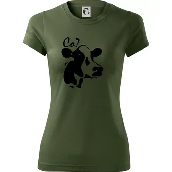 Dámské tričko Zmatená kráva - Dámské Fantasy sportovní (dresovina) - M ( Khaki )