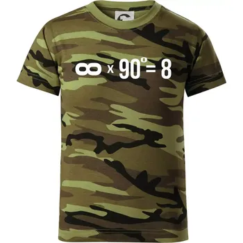 Nekonečno matematika - Dětské maskáčové triko - 104-110cm / 3-4 roky ( Zelený maskáč )