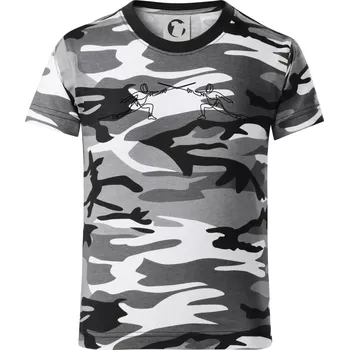 Chlapecké tričko Šermířský souboj - Dětské maskáčové triko - 122 cm/6 let ( Šedý maskáč )