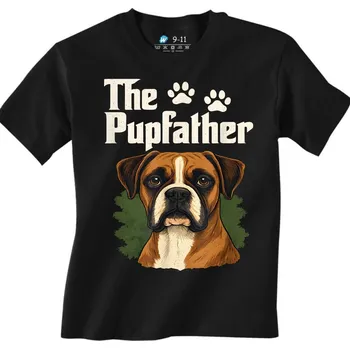 Chlapecké tričko Dětské tričko The Pupfather Kmotr Boxer (Velikost: 7-8, Barva: Černá)