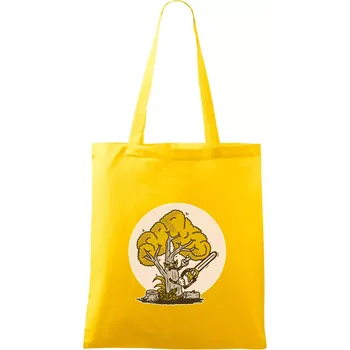 Strom dřevorubec - Taška bavlněná - 42 x 38 cm ( Žlutá )