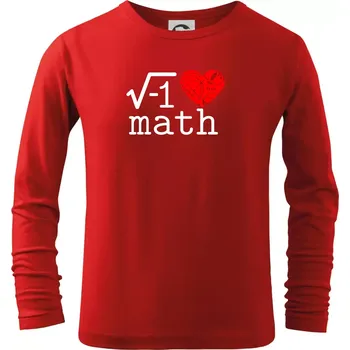 Chlapecké tričko I love math - Triko dětské Long Sleeve - 104-110cm / 3-4 roky ( Červená )