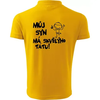 Pánská košile Můj syn má skvělýho tátu - Polokošile pánská Pique Polo 203 - 5XL ( Žlutá )