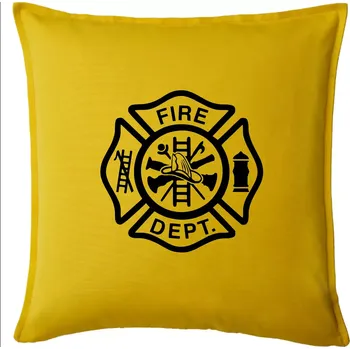 Polštář Fire dept. logo - Polštář 50x50 - 50x50 - Pouze potah ( Žlutá )