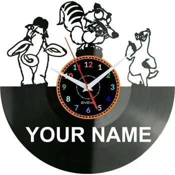Hodiny Maniek Sid Scrat Tvé Jméno HODINY NÁSTĚNNÉ DEKORATIVNÍ MODERNÍ VINYLOVÁ DESKA