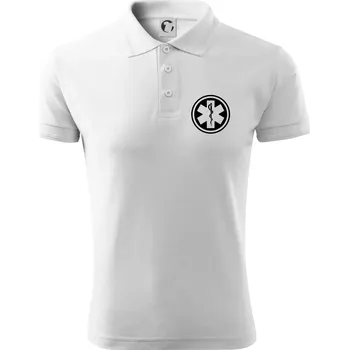 Pánská košile Rescue logo samostatné kulaté - Polokošile pánská Pique Polo 203 - 4XL ( Bílá )