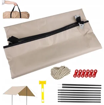 Krycí plachta TURISTICKÝ TARP PLACHTA MARKIZA BIVAK 3X3 M PRO DOMÁCÍ ZAHRADU PATIO