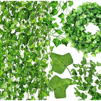 umělá květina UMĚLÝ BŘEČŤAN x 12 KUSŮ Na nástěnnou balkonovou girlandu Umělé listy 25 M