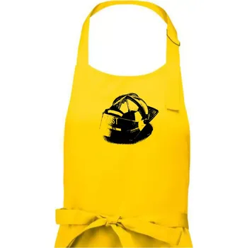 Kuchyňská zástěra Hasičská helma Americká - Pánská zástěra na vaření - Univerzální velikost ( Žlutá )