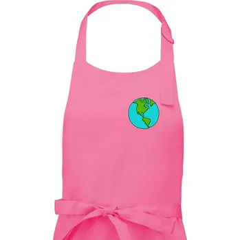 Kuchyňská zástěra Planeta na prsu - Amerika - Dámská zástěra na vaření - Univerzální velikost ( Růžová )