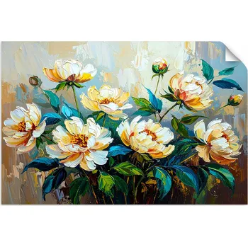 Obraz SAMOLEPÍCÍ PLAKÁT do LOŽNICE OBÝVÁKU Kytice Květin Zelená 60x40