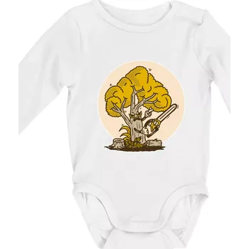 Strom dřevorubec - Body kojenecké s dlouhým rukávem - Dlouhý r. do 3 měs ( Bílá )