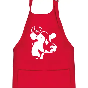 Kuchyňská zástěra Zmatená kráva - Dětská zástěra na vaření - Univerzální velikost ( Červená )