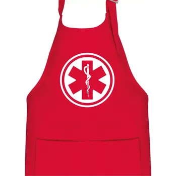 Kuchyňská zástěra Rescue logo samostatné kulaté - Dětská zástěra na vaření - Univerzální velikost ( Červená )