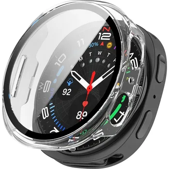 Příslušenství k chytrým hodinkám VSECHNONAMOBIL 115083 PC FULL COVER Plastový kryt se sklem pro Samsung Galaxy Watch8 40mm průhledný