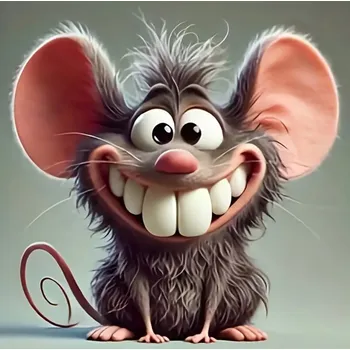 Diamantové malování 5D diamantové malování, Velké uši myši, 20x20 cm