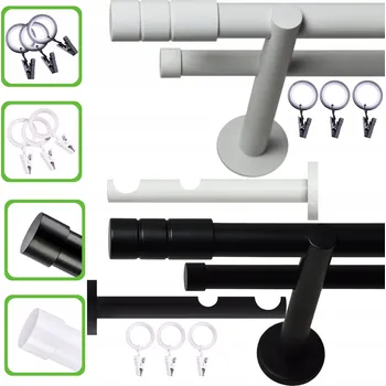 Garnýž VOPPI GARNÝŽ DVOJITÁ LOFT S ŽABKAMI 25+19MM 220 CM BÍLÁ