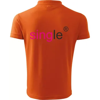 Pánská košile Single nápis copyright - Polokošile pánská Pique Polo 203 - 4XL ( Oranžová )
