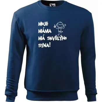 Pánská mikina Moje máma má skvělýho syna - Mikina Essential pánská - S ( Půlnoční modrá )