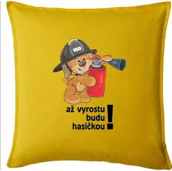 Polštář Až vyrostu budu hasičkou - Polštář 50x50 - 50x50 - Pouze potah ( Žlutá )