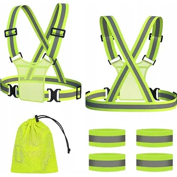 REFLEXNÍ VESTA POSTROJ NA KOLO PRO DĚTI NA BĚHÁNÍ NASTAVITELNÁ 2x