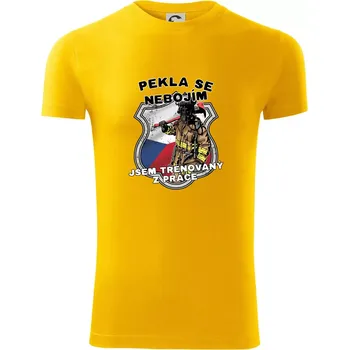 Hasič jsem trénovaný z práce - Viper FIT - Pánské zůžené tričko - 2XL ( Žlutá )