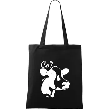 Nákupní taška Zmatená kráva - Taška bavlněná - 42 x 38 cm ( Černá )