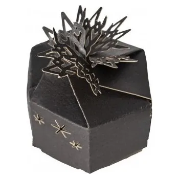 Dárková krabička CHAKS Mini krabičky dárkové s hvězdičkami černé 6 x 6 x 3,5cm 6 ks