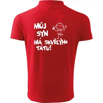 Pánská košile Můj syn má skvělýho tátu - Polokošile pánská Pique Polo 203 - 2XL ( Červená )