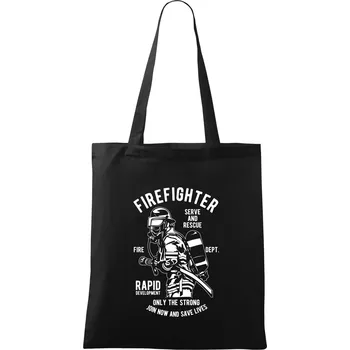 Firefighter Dept - Taška bavlněná - 42 x 38 cm ( Černá )