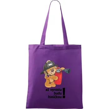Až vyrostu budu hasičkou - Taška bavlněná - 42 x 38 cm ( Fialová )