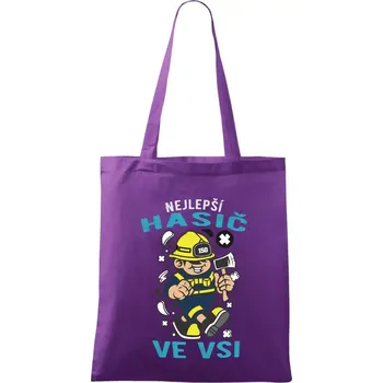 Nejlepší hasič ve vsi - Taška bavlněná - 42 x 38 cm ( Fialová )